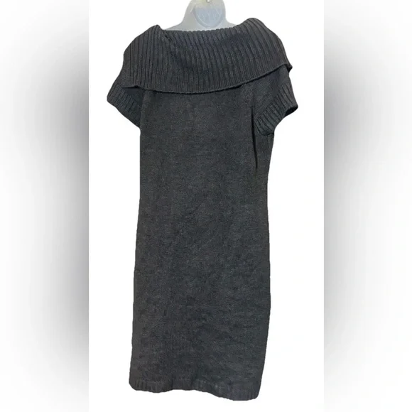 Calvin Klein Brown Size Large L Cable Knit Short Sleeve Sweater Dress - Picture 3 of 11